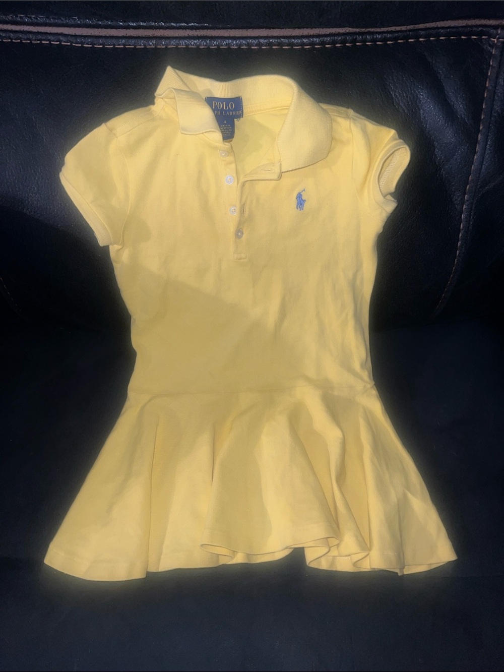 Ralph Lauren Yellow Girls Polo Peplum Top